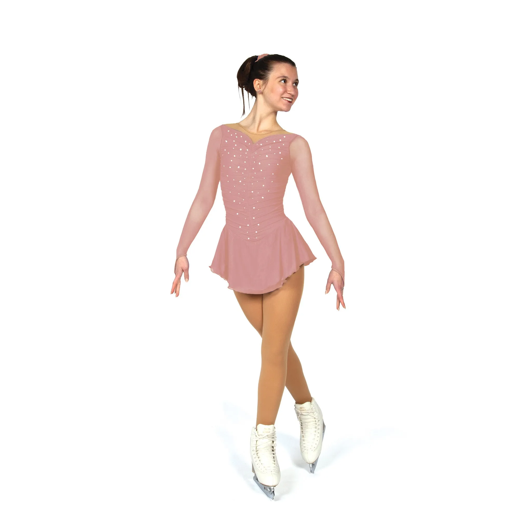 Solitaire Skatewear F22011R Soft Ruched Dress with Crystals