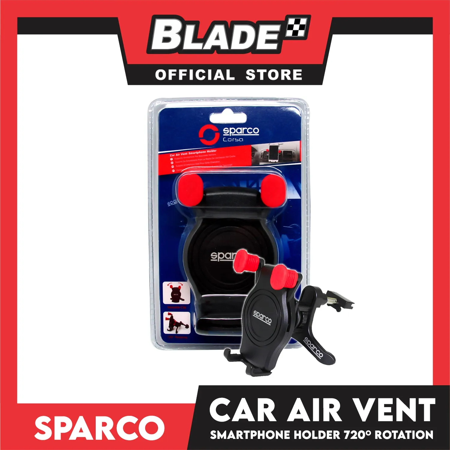 Sparco Car Air Vent Smartphone Holder SPC5104 (Black)