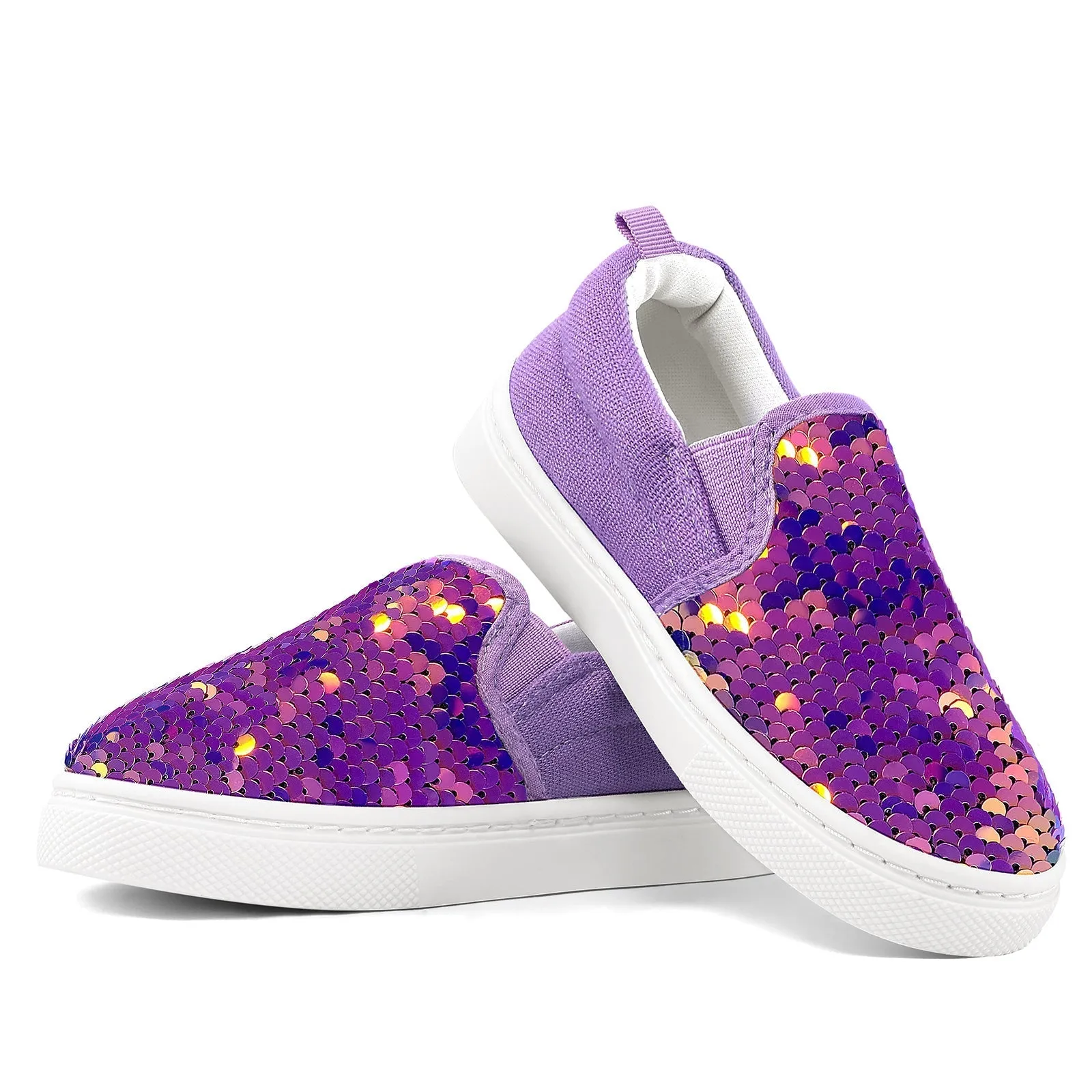 Sparkling Purple Kids Slip-on Canvas Shoes