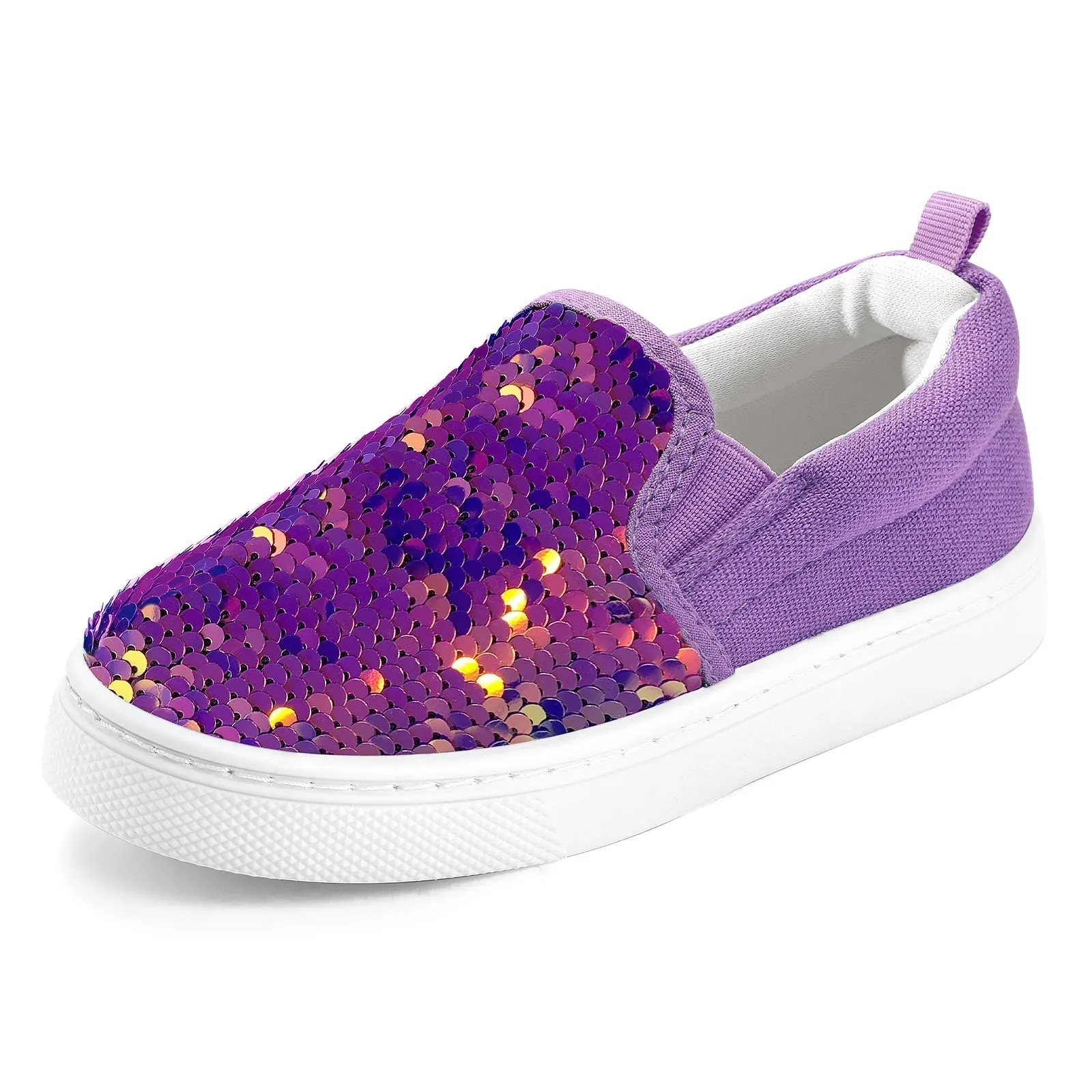 Sparkling Purple Kids Slip-on Canvas Shoes