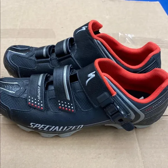 Specialized Comp MTB Body Geometry Men's Black and Red Cycling Shoes Size 43.5