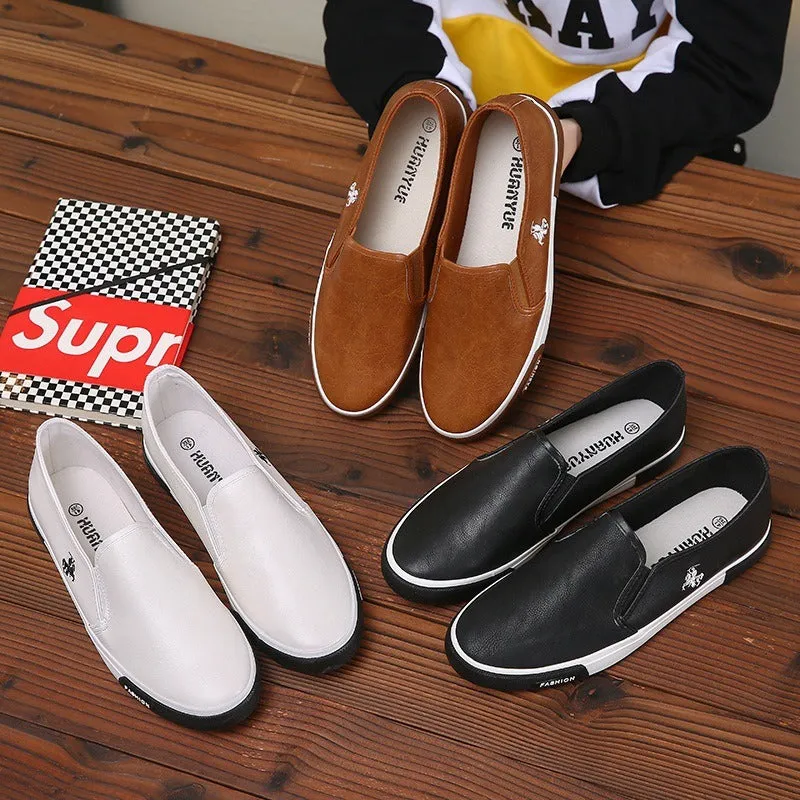 Spring Men's Slip-On Small White Shoes Men's Business Dress Shoes Lazy Oxfords Shoes Skateboard Shoes