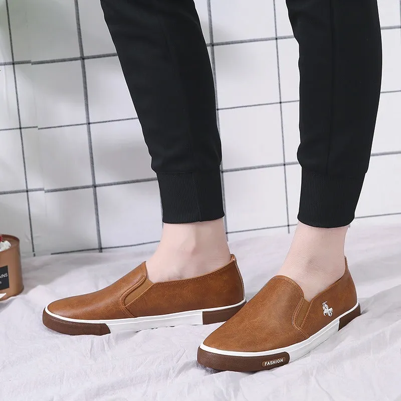 Spring Men's Slip-On Small White Shoes Men's Business Dress Shoes Lazy Oxfords Shoes Skateboard Shoes