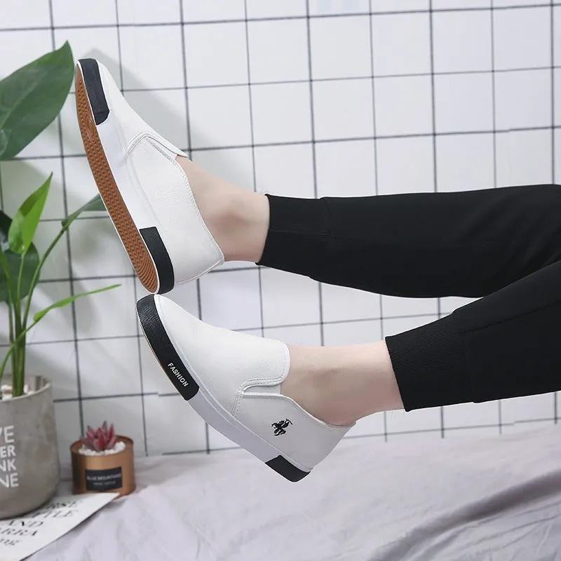 Spring Men's Slip-On Small White Shoes Men's Business Dress Shoes Lazy Oxfords Shoes Skateboard Shoes