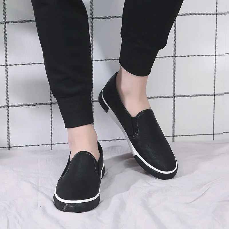 Spring Men's Slip-On Small White Shoes Men's Business Dress Shoes Lazy Oxfords Shoes Skateboard Shoes
