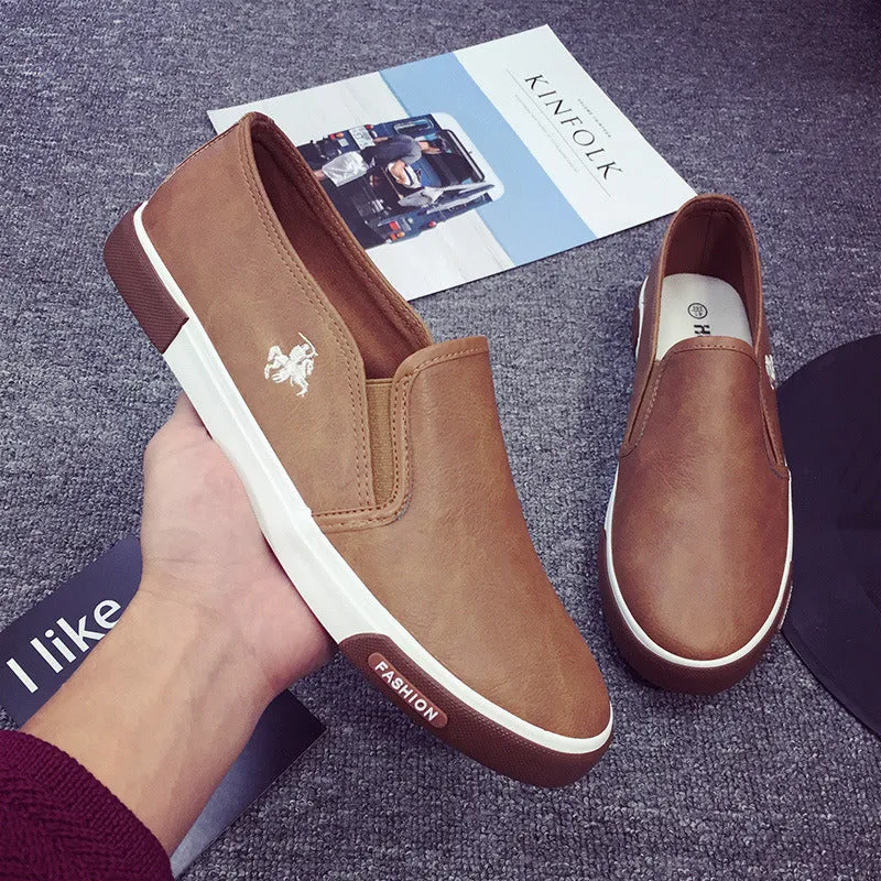 Spring Men's Slip-On Small White Shoes Men's Business Dress Shoes Lazy Oxfords Shoes Skateboard Shoes