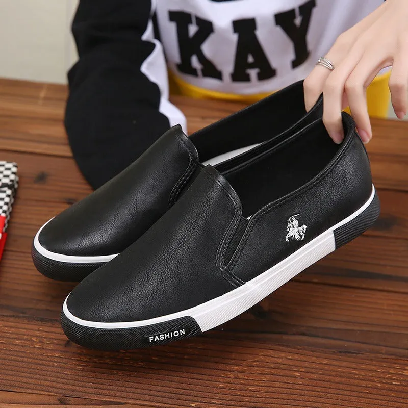 Spring Men's Slip-On Small White Shoes Men's Business Dress Shoes Lazy Oxfords Shoes Skateboard Shoes