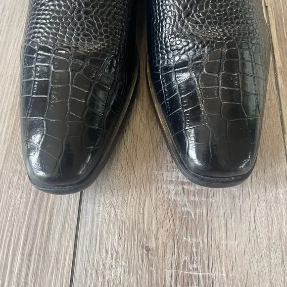 Stacy Adams Men's Leather Dress Shoes, Croc Print shoes, Oxford style, Sz 8