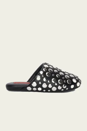 Studded Bubble Slipper in Black