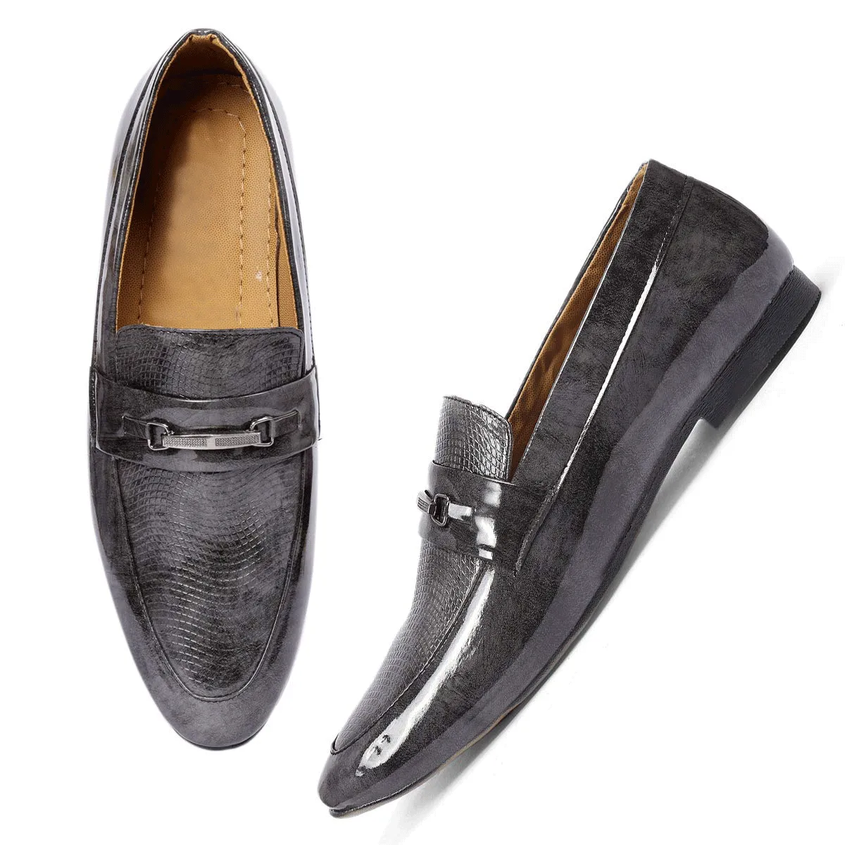Stylish Pattern Pu Leather Loafer & Moccasins Shoes For Men's-JonasParamount