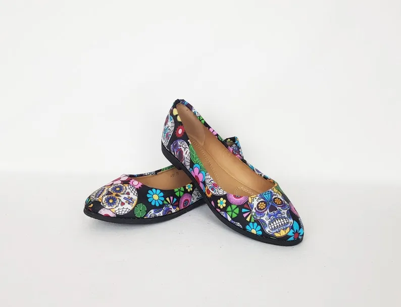 Sugar Skull women dolly pumps