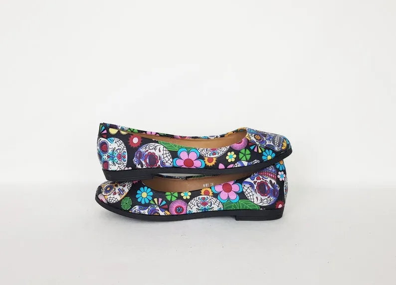 Sugar Skull women dolly pumps