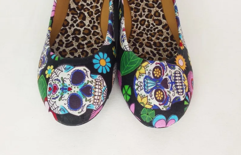 Sugar Skull women dolly pumps