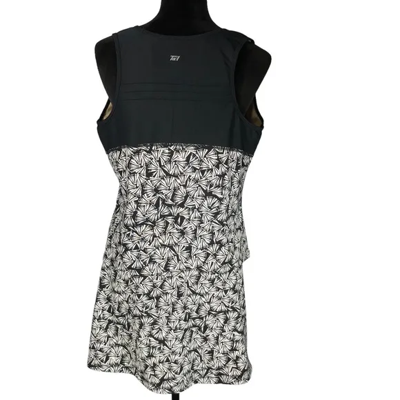 Tail Tennis Skirt Set Black White Print Tank Top Skirt Skort Pickleball Outfit
