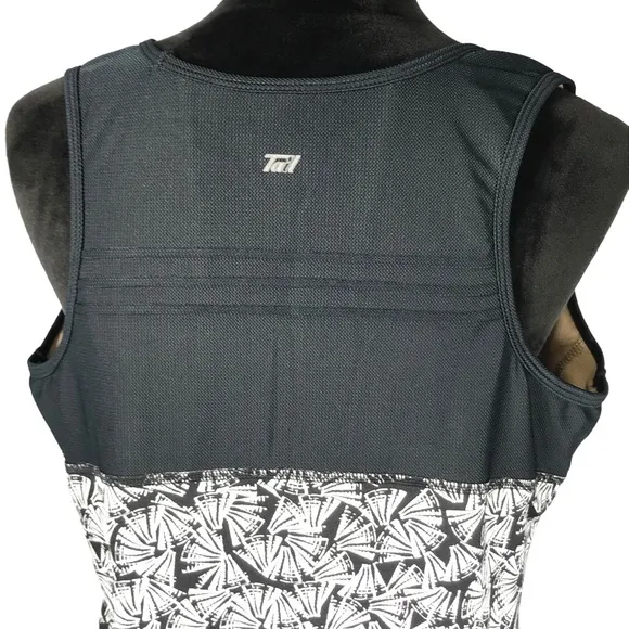Tail Tennis Skirt Set Black White Print Tank Top Skirt Skort Pickleball Outfit