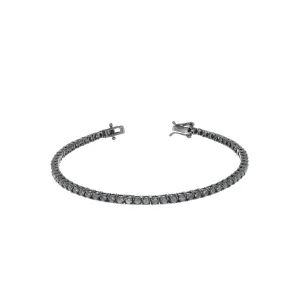 Tennis Bracelet With Box Clasp - Black Rhodium 3mm