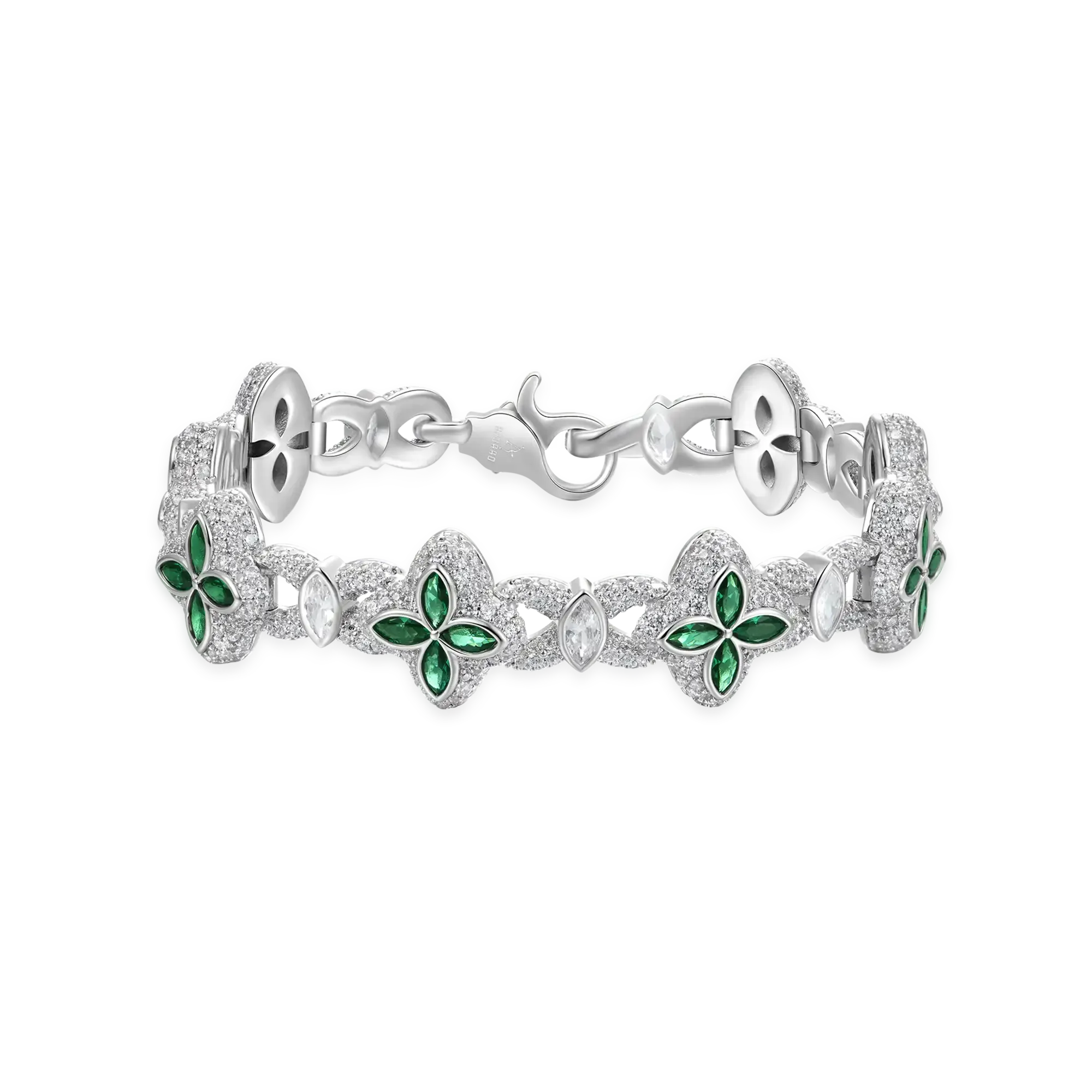 Tennis Chain & Clover Bracelet Earrings Set