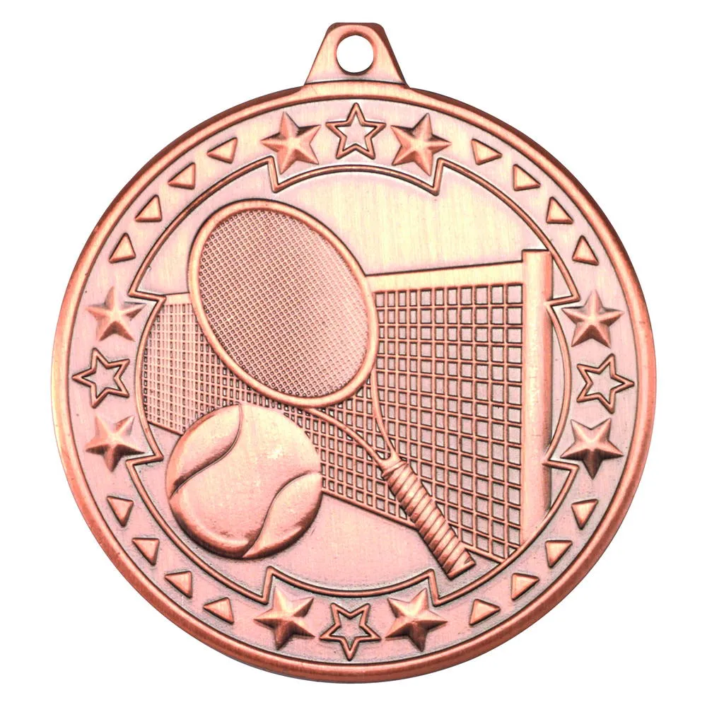Tennis 'tri Star' Medal - Bronze 2in