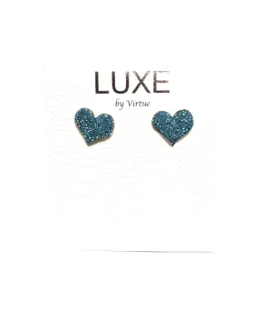The Juliet Luxe Studded Stone Heart Stud - Turquoise