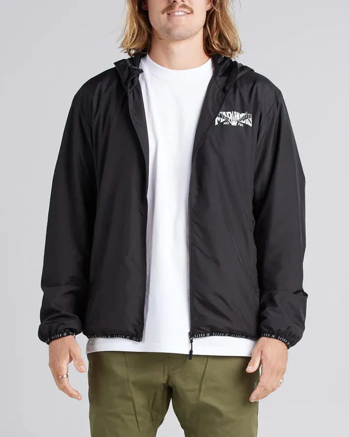 THE MAD HUEYS BONES AHOY ZIP THROUGH SPRAY JACKET BLACK