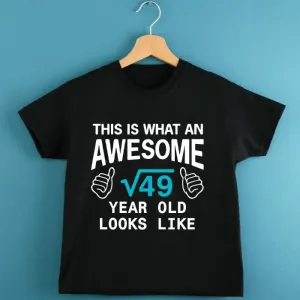 This is What an Awesome 7 Year Old Looks Like Birthday T-Shirt for Kids