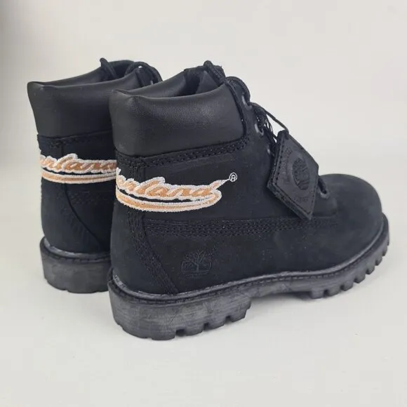 Timberland 6 In Premium Boots Little Kids Black Nubuck Outdoors SZ 12