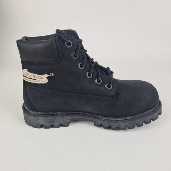 Timberland 6 In Premium Boots Little Kids Black Nubuck Outdoors SZ 12