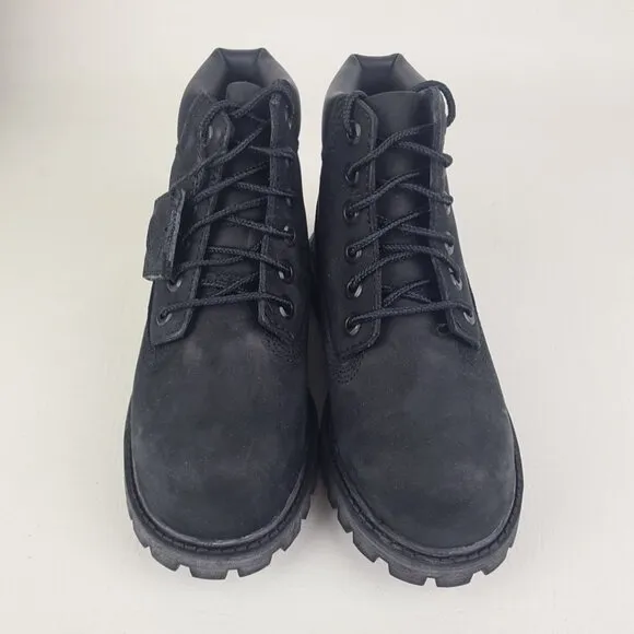 Timberland 6 In Premium Boots Little Kids Black Nubuck Outdoors SZ 12