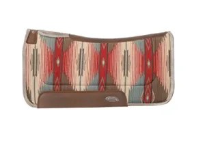 TK35-9355-32x32-Red Grey Saddle Pad Wool Felt