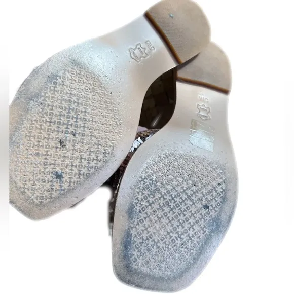 TORY BURCH Carter Sequined Slide Sandal REVERSE COLOR ROSE GOLD 9.5