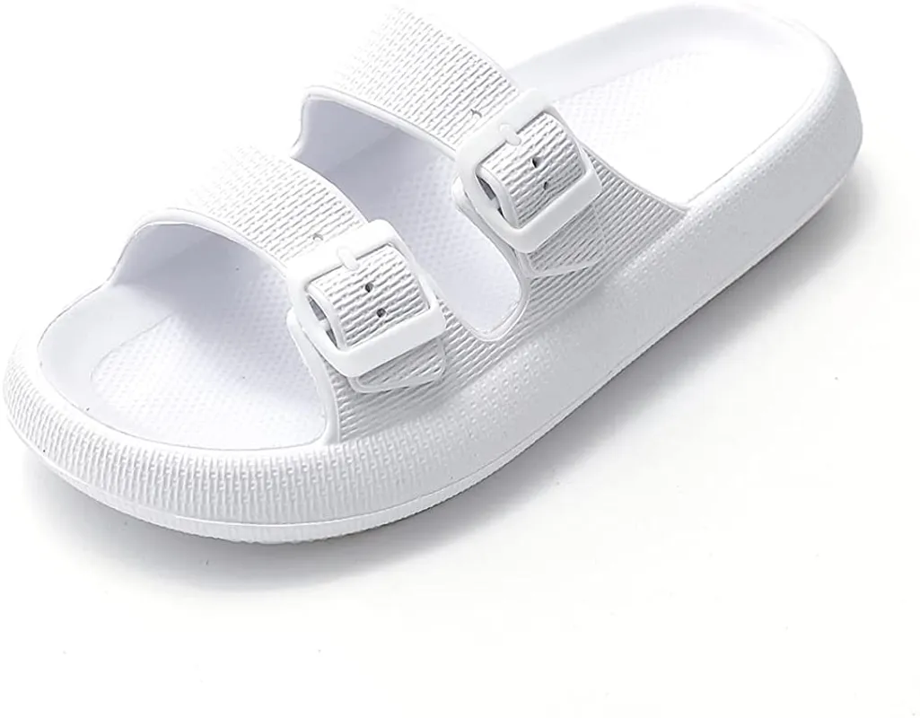 TREEMALL Pillow Sandals Cloud Slides for Women Men,Quick Drying Buckle Sandals Non-Slip Open Toe Double Strap Sandals