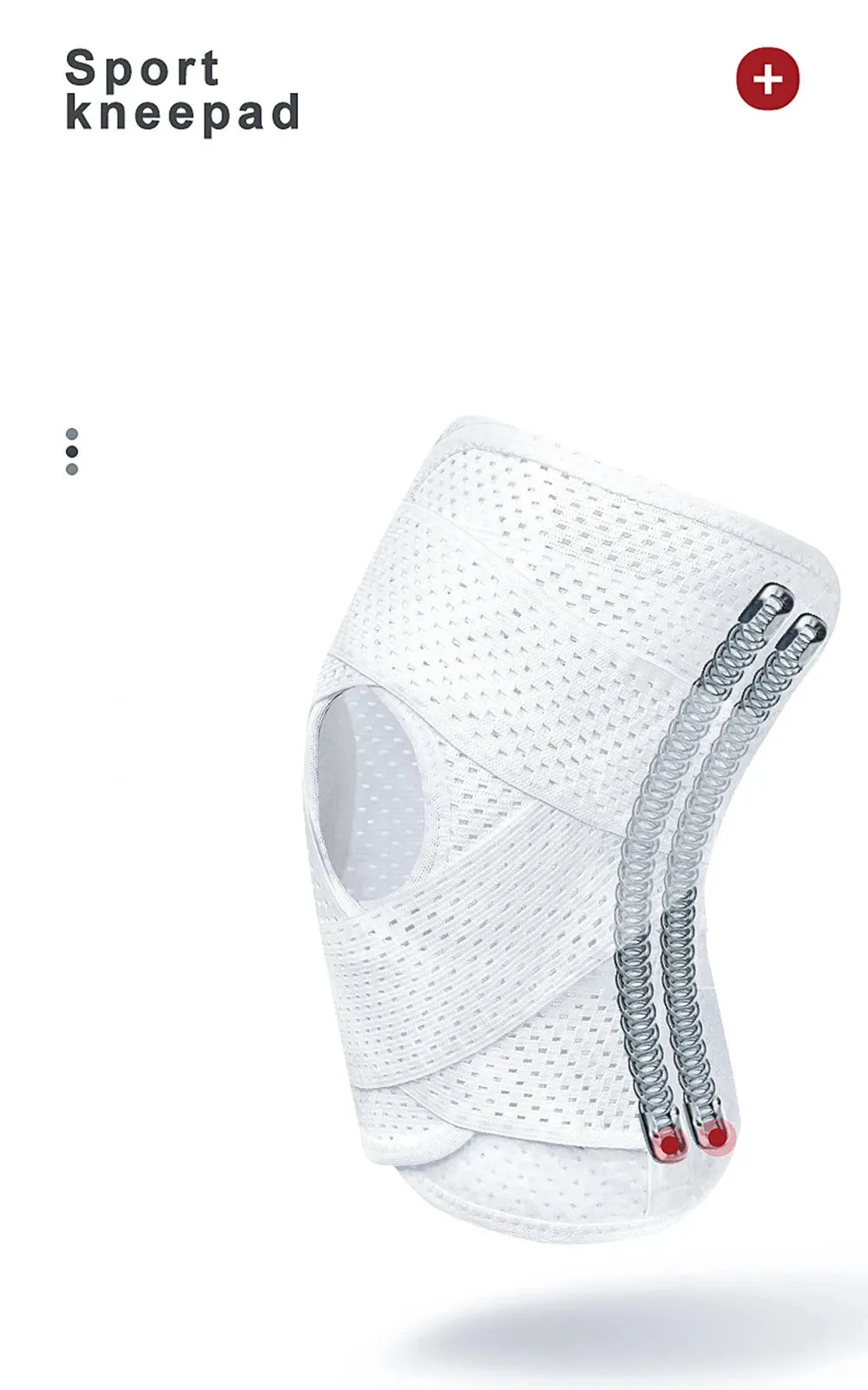 V-shaped Two-way Strap Sport Knee Pads with Elastic Spring Support and Patellar Pads for Load-reducing and Compression Protection