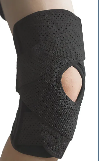 V-shaped Two-way Strap Sport Knee Pads with Elastic Spring Support and Patellar Pads for Load-reducing and Compression Protection