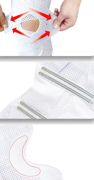 V-shaped Two-way Strap Sport Knee Pads with Elastic Spring Support and Patellar Pads for Load-reducing and Compression Protection