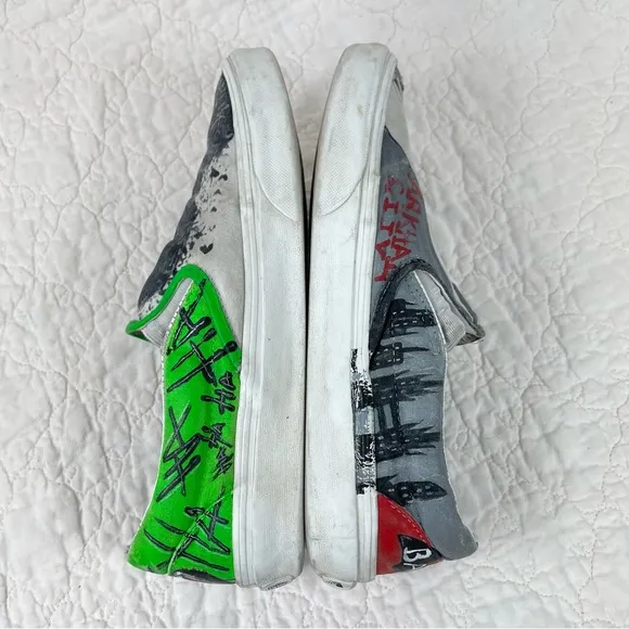 🔥Vans Hand Painted Batman &amp; Joker Custom Made Collectible Unisex Slip On Shoes