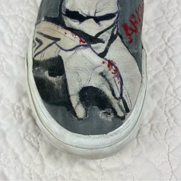 🔥Vans Hand Painted Batman &amp; Joker Custom Made Collectible Unisex Slip On Shoes