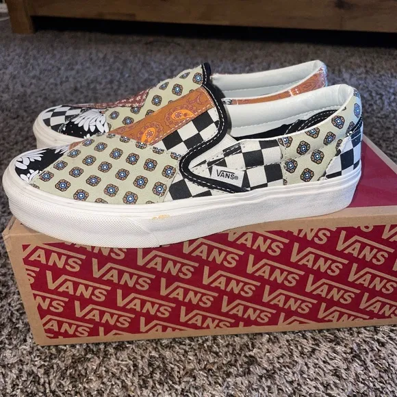 Vans Patchwork Slip On‎ Shoes!