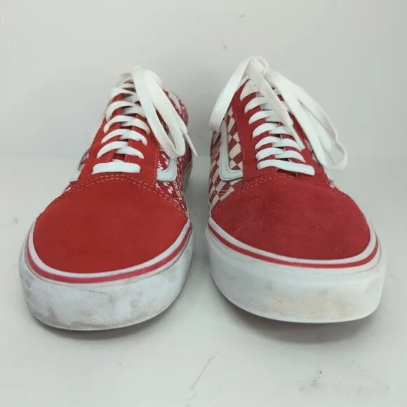 Vans Red Classic / Checkerboard Old Skool Sneakers, Men's 13