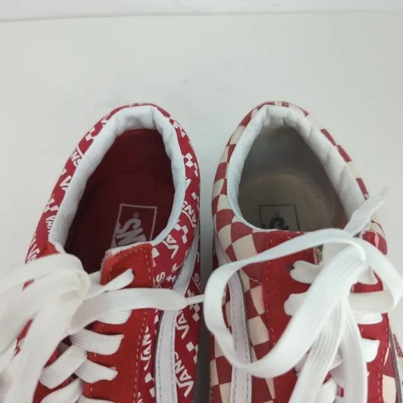 Vans Red Classic / Checkerboard Old Skool Sneakers, Men's 13