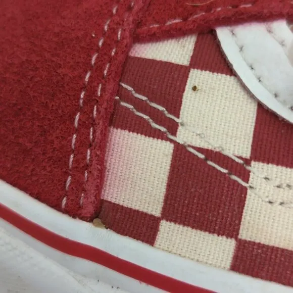 Vans Red Classic / Checkerboard Old Skool Sneakers, Men's 13