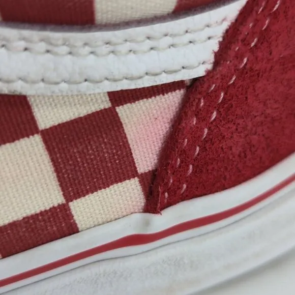 Vans Red Classic / Checkerboard Old Skool Sneakers, Men's 13