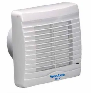 Vent-Axia 258410 VA100SVXT12 100mm IPX7 Rated Extractor Fan with Overrun Timer, Thermoelectric Shutter & Indicator Light