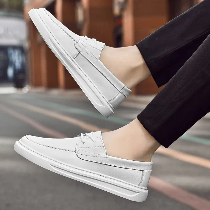 White Leather Shoes Men
