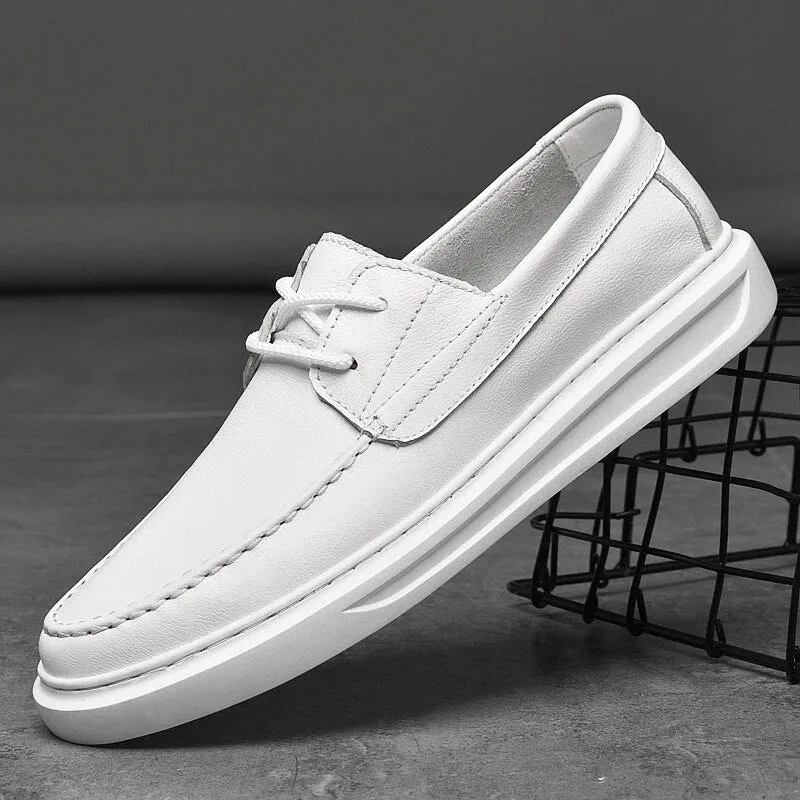 White Leather Shoes Men