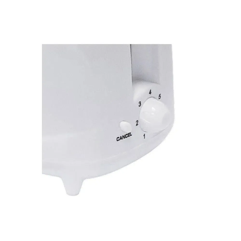 White Toaster Cool Touch 700w 2 Slice Variable Browning Defrost