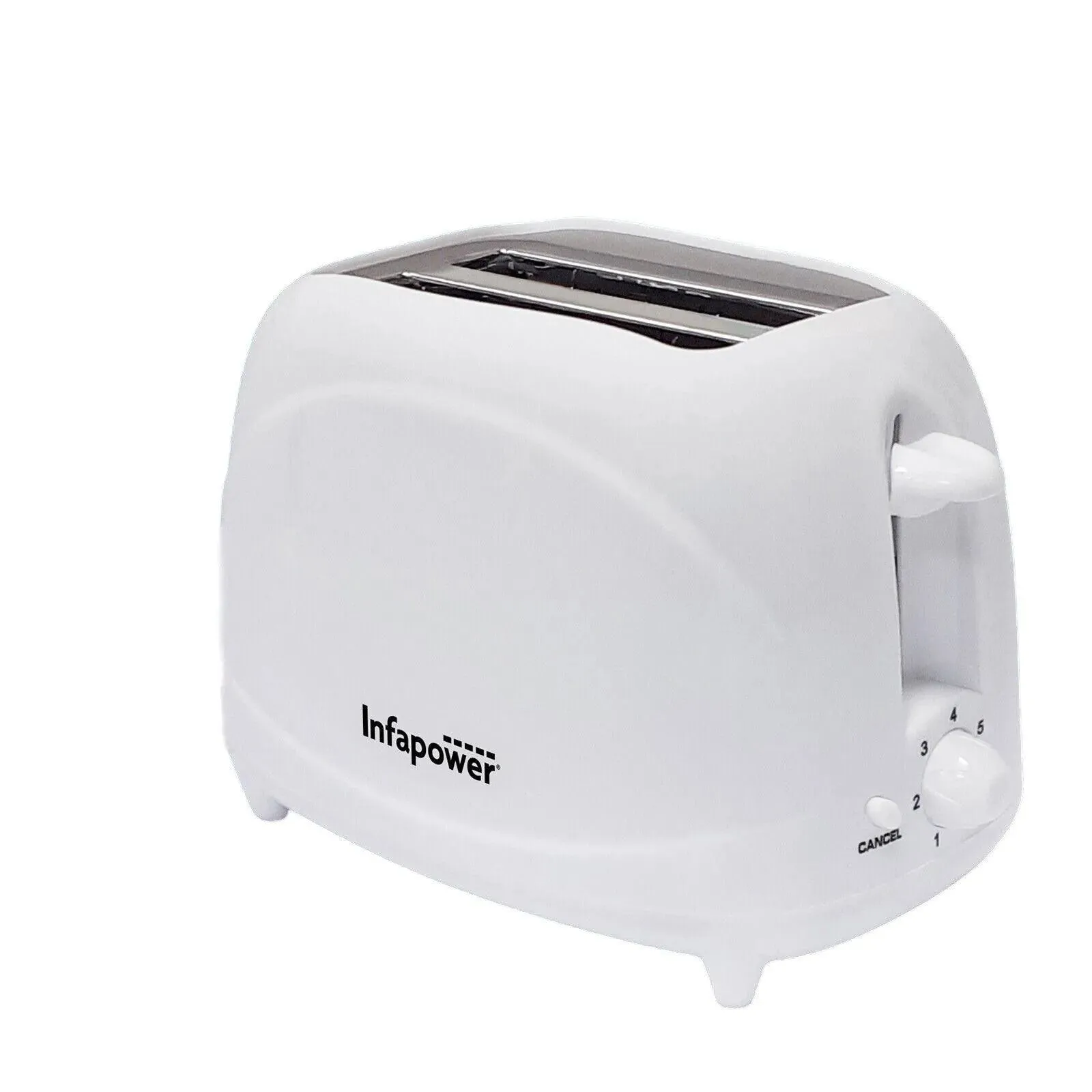 White Toaster Cool Touch 700w 2 Slice Variable Browning Defrost
