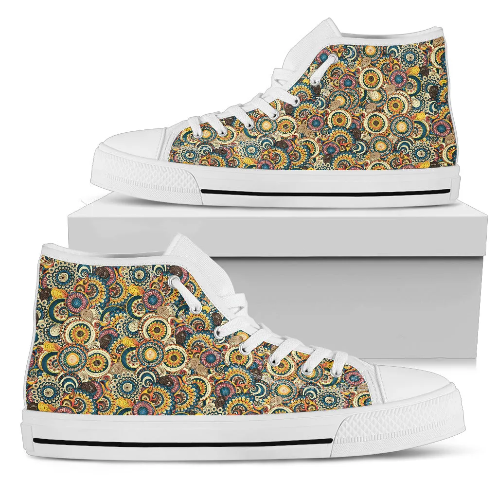 Womens Fractal Mandala High Top.