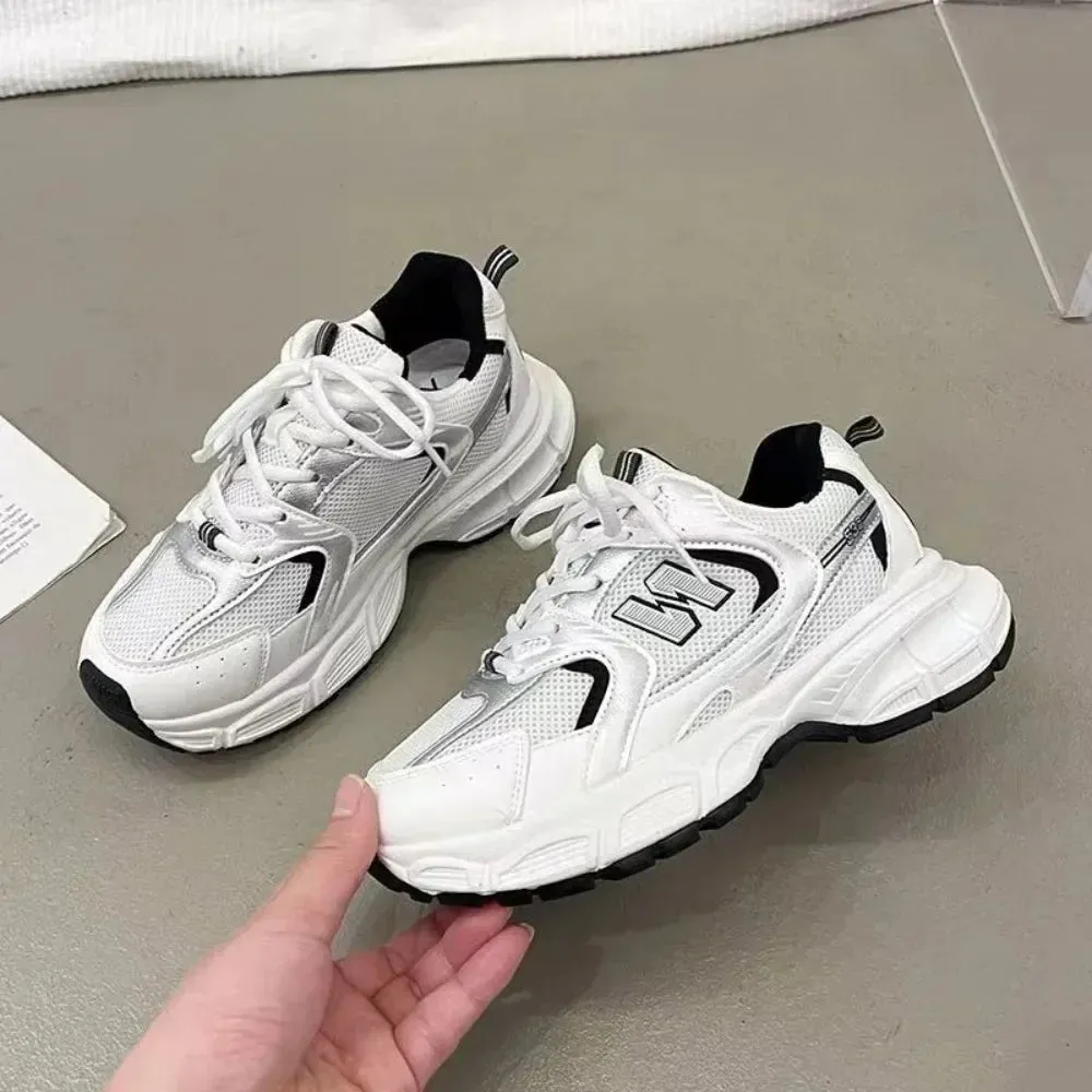 Women's Luxury Outdoor Thick Sole Sneakers Fashion Casual Chunky Shoes Women's Mesh Breathable Tennis Vulcanized
