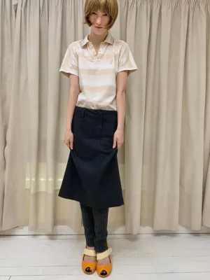 Wool mid-length skirt, charcoal