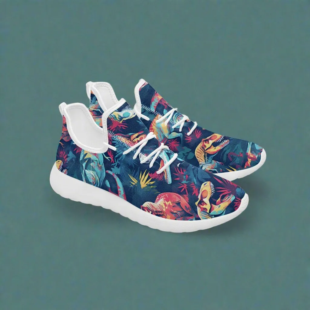 Zombie T-Rex! Classic Mesh Knit Sneakers
